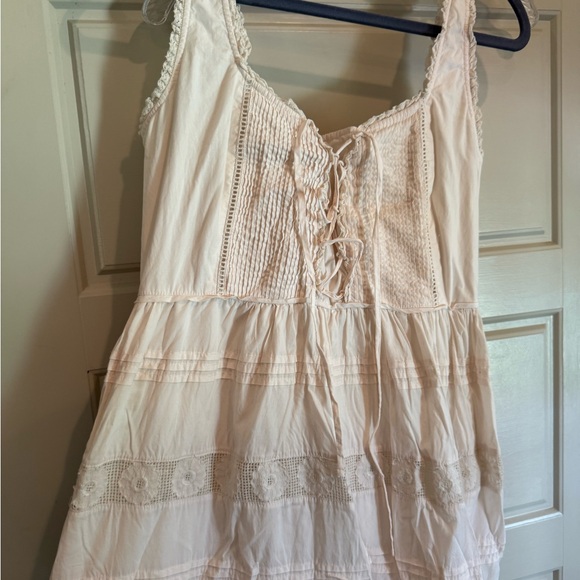 Christy Dawn Dresses & Skirts - Cream Lace-Up Sleeveless Top